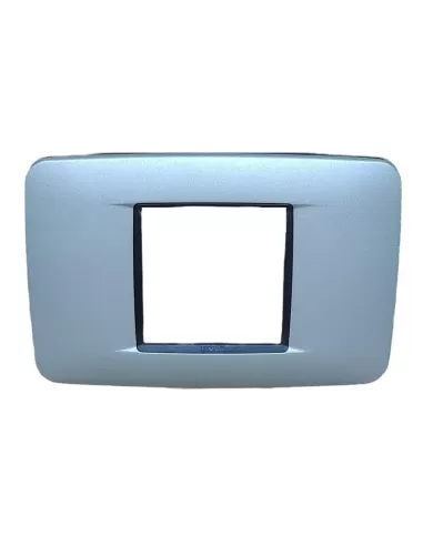 Vimar 20682.13 Placa Redonda 2 Módulos Central Plata Mate